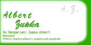 albert zupka business card